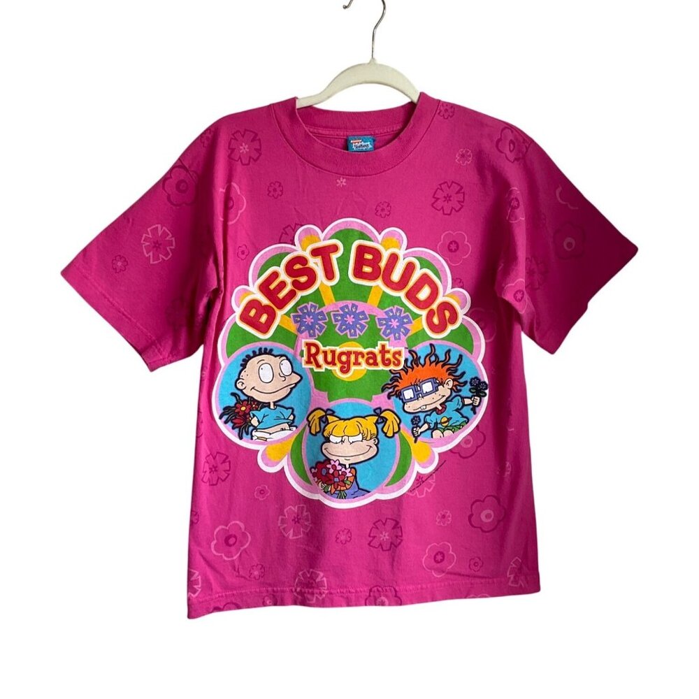 Vintage 1997 Nickelodeon Rugrats Medium T-Shirt Best Buds Pink Graphic